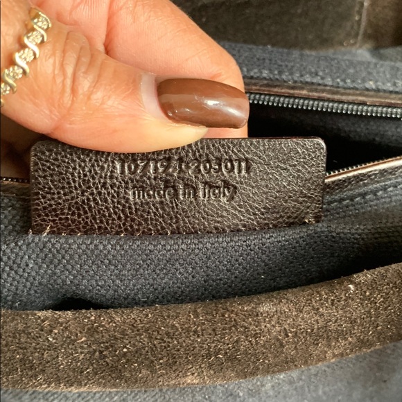 💙🤎Stylish Yves Saint Laurent Navy Canvas and Brown Suede Trim Tote Bag🤎💙 - Picture 10 of 13